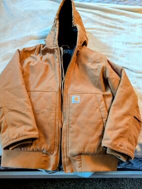 Carhartt Boy's Tan Hooded Insulated Coat